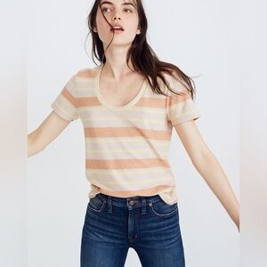 Madewell Alto Scoop Tee in Montoya Strip Size‎ 2X